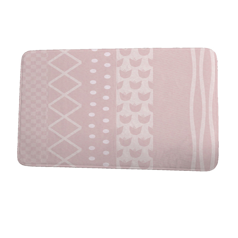 Tapis de bain Hiltonia, l 24 po x L 17 po, Rose