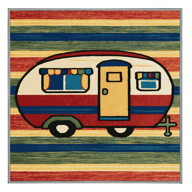 Tapis de transport brun lavable à la machine, Carré 6 pi