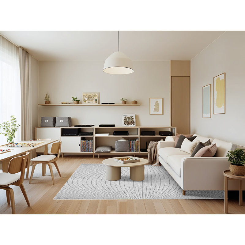 Tapis zone grise à motifs Highhouse, Rectangle 7 pi x 9 pi