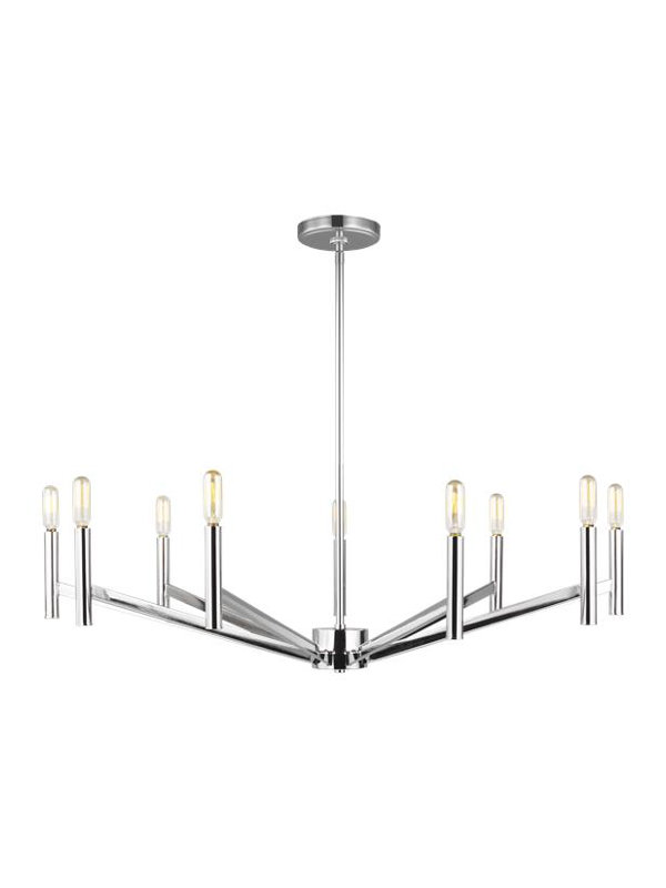 Amedee 9 - Light Dimmable Spider Chandelier, No, Chrome