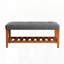 Banc en tissu avec finition chêne
