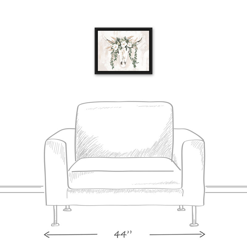 Boho Skull, reproduction d'art sur toile, H 12,75 po x l 15,75 po x P 1,75 po
