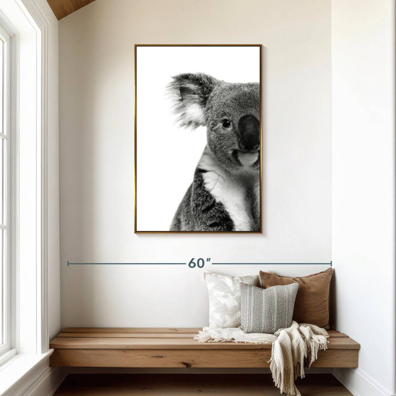 Lovable Koala Bear, 9" x 13", Floating Frame Gold