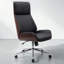 Fauteuil de direction moderne avec dossier incurvé ergonomique en bois cintré noyer noir-987612277