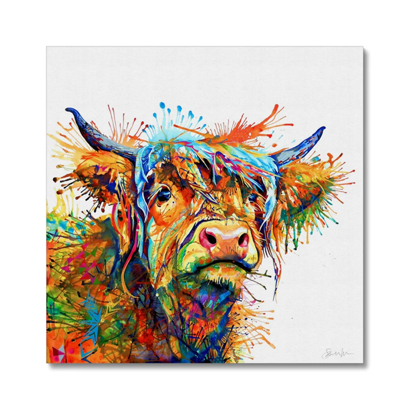 Maggie Moo Canvas - Highland Cow - Wrapped Canvas Art Prints from Sarah Taylor Art, 70cm H x 70cm W