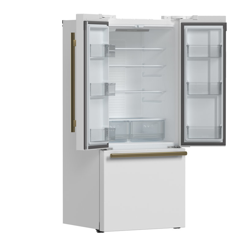 Espresso Gallipoli 30-inch French Door Refrigerator, 17.5 cu. ft. Capacity with Ice Maker, White