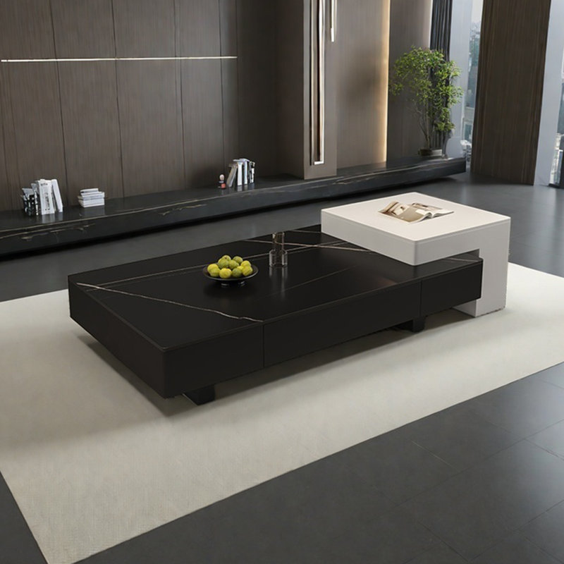 Light luxury rectangular rock table, 13.8" H x 55.1" L x 27.6" W
