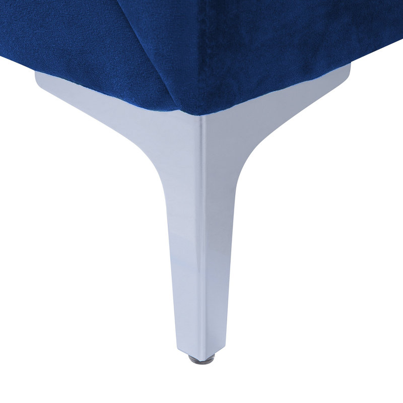 Francisque 3 Seater Velvet Sofa, Navy Blue
