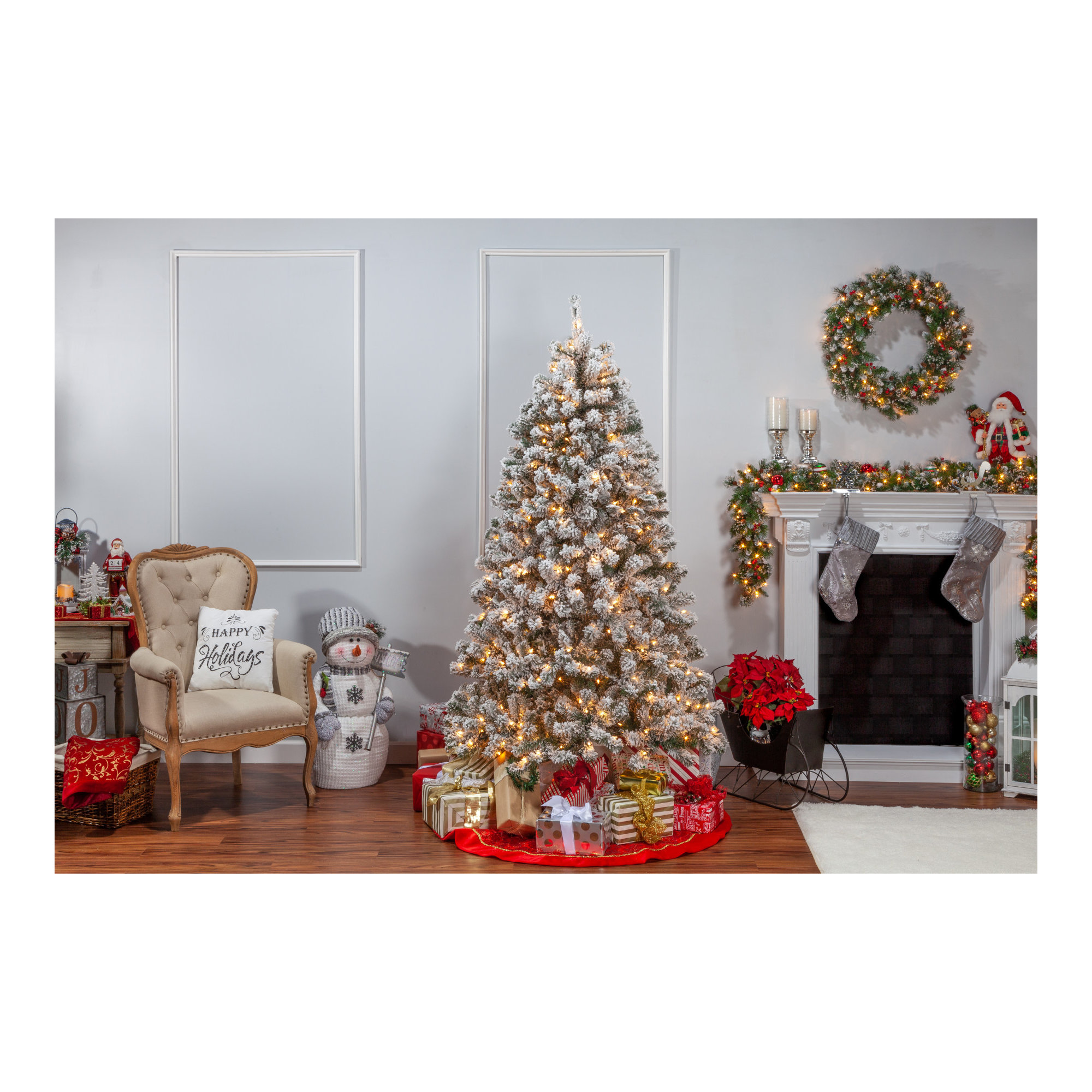 84' Lighted Artificial Pine Christmas Tree