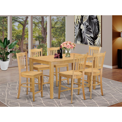 Alingtons Counter Height Rubberwood Solid Wood Dining Set by Winston Porter