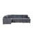 Rinaldo 123"W Gray Corduroy Sleeper Sectional Sofa With Right-Facing Storage Chaise And Throw Pillows-247736963