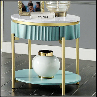 Table de bout glamour sarcelle clair Glam