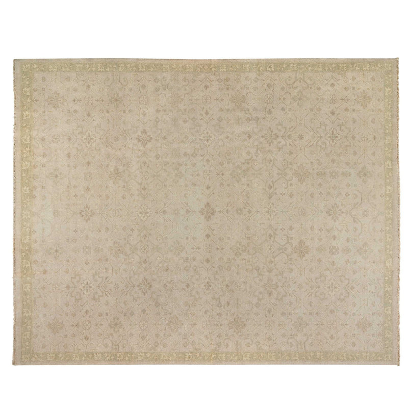 Surhabi Wool Oriental Area Rug in Beige/Taupe/Neutral, Rectangle 8' x 10'