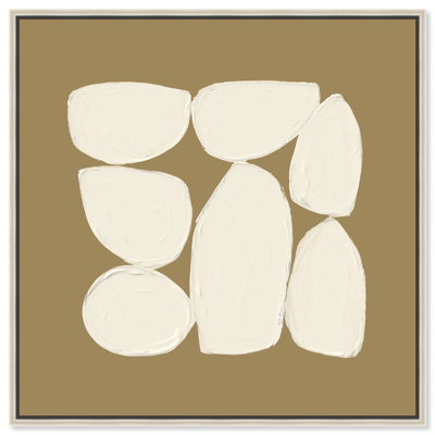 Ivory Shells Abstract Canvas Print by Oliver Gal, Black Frame, 12 x 12