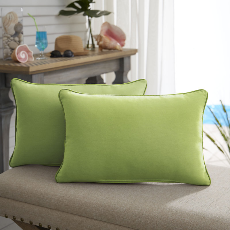 Coussin Selene, Vert pomme Fresco, 14 po x 24 po
