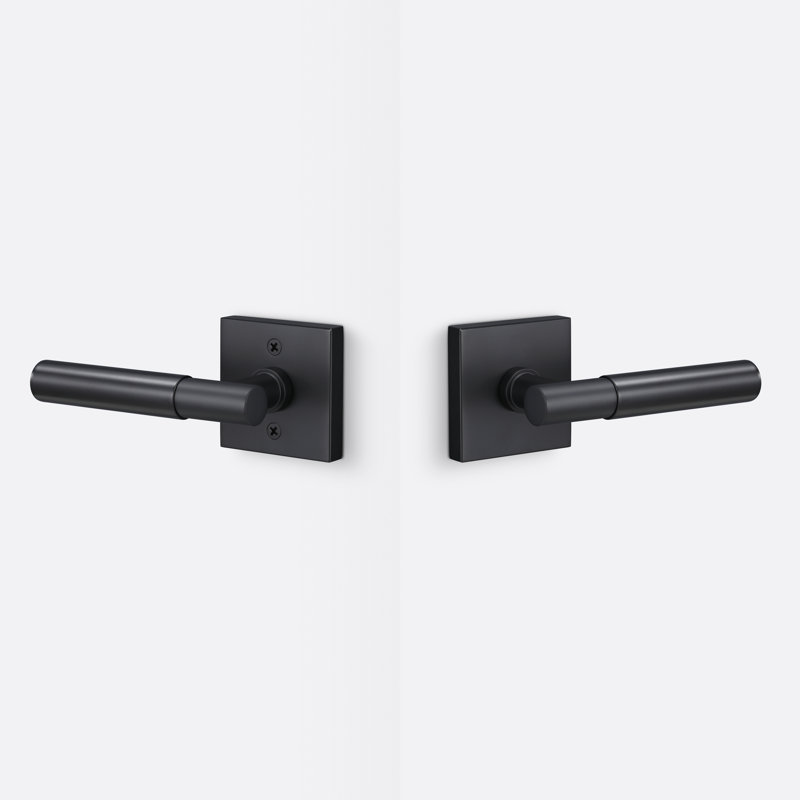 Aspra Square Passage Rosette, Smooth Grip, Flat Black
