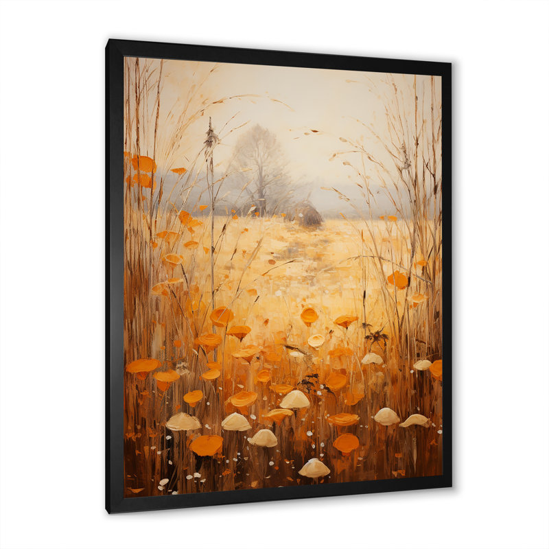 «Yellow Meadows Breeze In Country», art mural prairie, Cadre photo noir, H 44 po x l 34 po x P 1,5 po