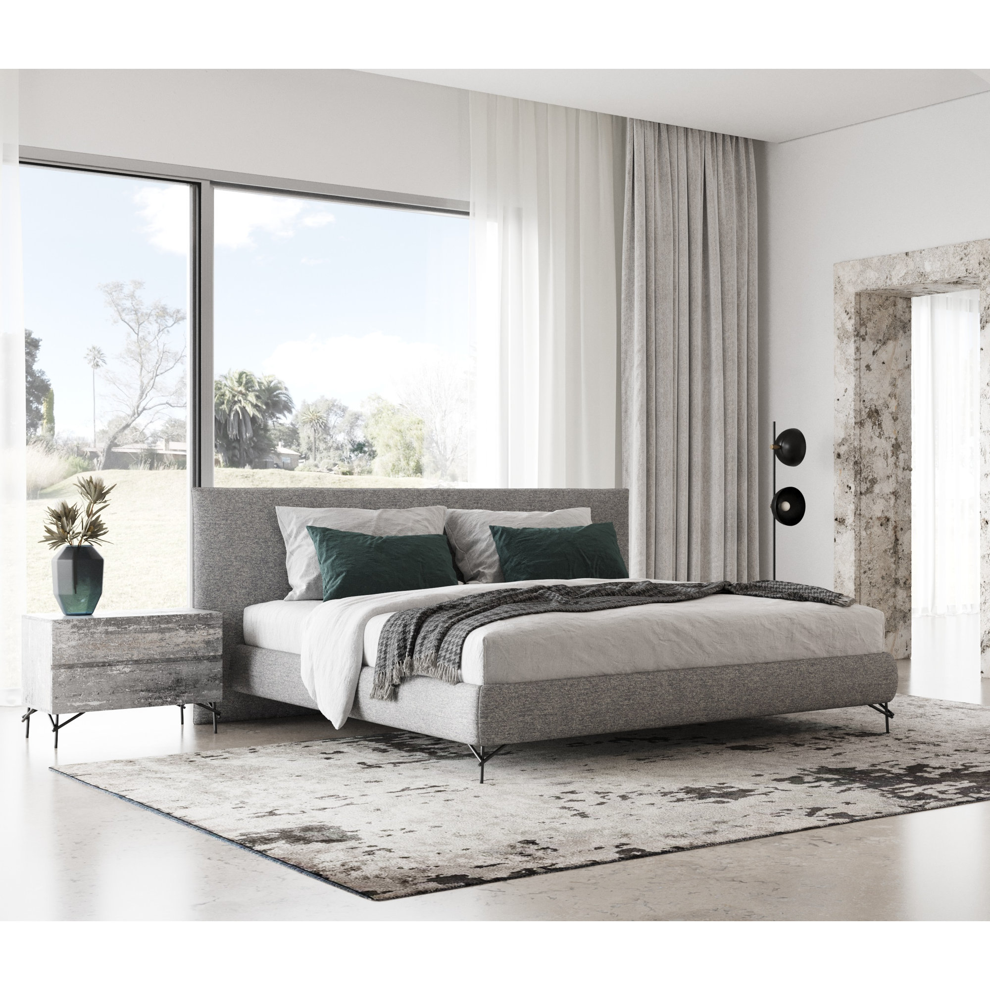 Philips Grey Platform Bed, Queen