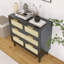Commode moderne en rotin à 3 tiroirs-1405359816