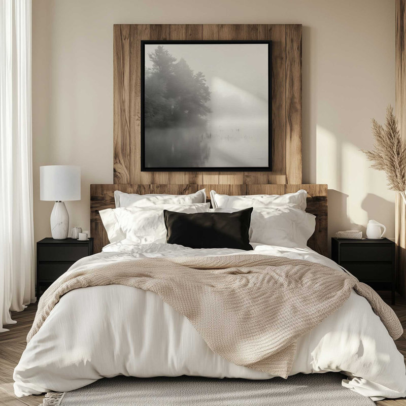 Impression sur toile «Misty Enigma», H 12,75 po x l 12,75 po x P 1,75 po, Cadre flottant or poli, 1