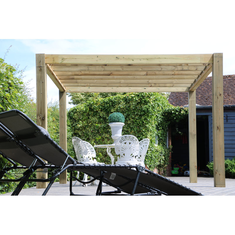 The Cube Garden Solid Wood Pergola, 240cm H x 300cm W x 300cm D
