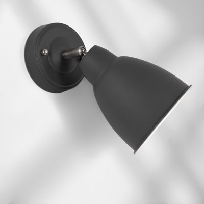 Grey Industrial Style Directional Unswitched Wall Light