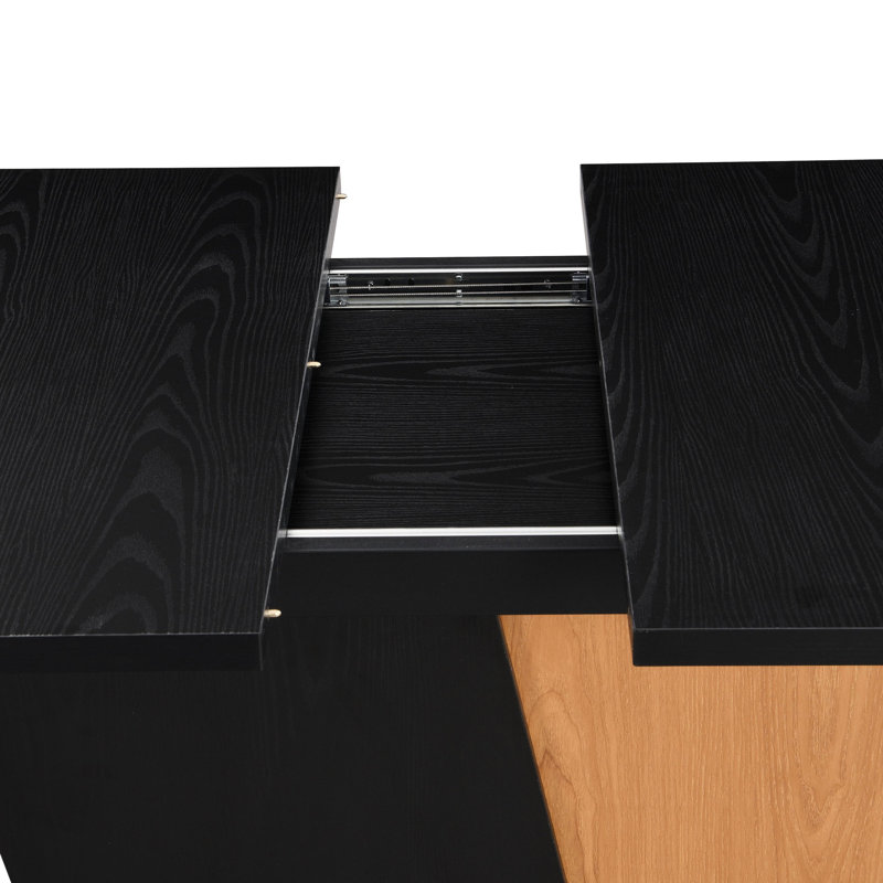 Table extensible de 60,82 pouces avec rangement - Style moderne en bois. Base en métal, plateau de table réglable pour les compartiments de cuisine et de bureau. Cadre, maison
