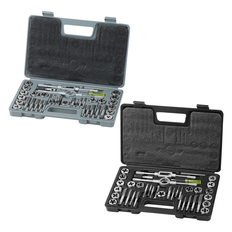 Ensemble de taraudage et de filière 80 pièces - Ensemble d'outils à fileter métriques et SAE avec robinets en acier à roulement, matrices et étui de rangement durable pour un usinage professionnel