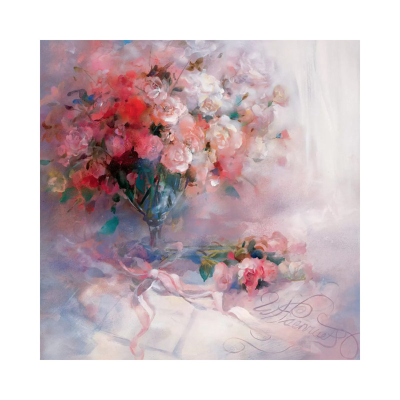Bouquet Of Roses by Willem Haenraets - Wrapped Canvas Painting, 93.98 cm H x 93.98 cm W x 3.175 cm D