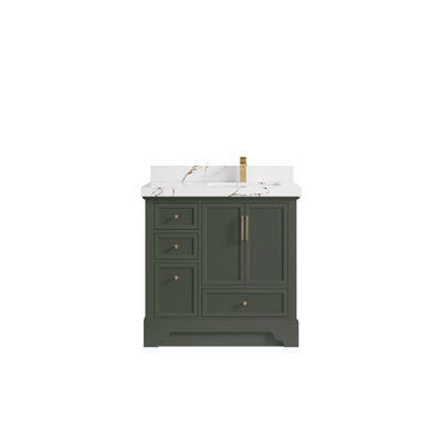 Alys 36'' Single Bathroom Vanity with Quartz Top