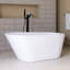 Baignoire de trempage autoportante 61 po en acrylique blanc brillant 61 po