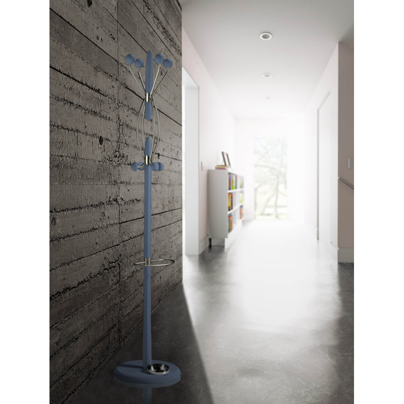 Belew Freestanding 8 - Hook Coat Rack, Blue