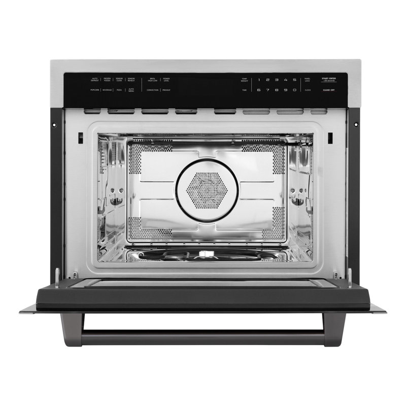 ZLINE Autograph Edition 24 in. 1.6 cu ft. Built-in Convection Microwave Oven in Stainless Steel, Matte Black