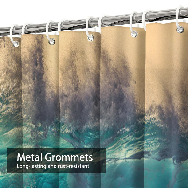 Rideau de douche avec 12 crochets Seascape, L 72 po x l 84 po