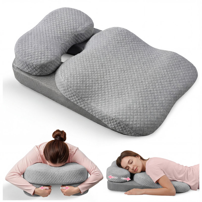 WOWMAX Oreiller en duvet après une opération oculaire, Gris