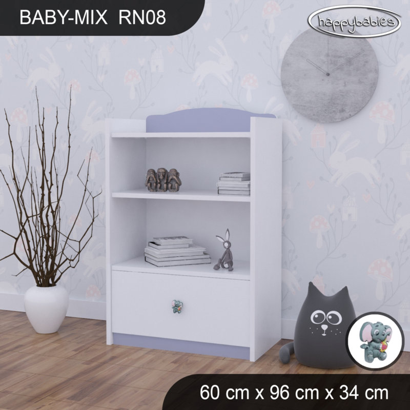 96cm H Kids Cube, 96cm H x 60cm W x 34cm D, White/Purple