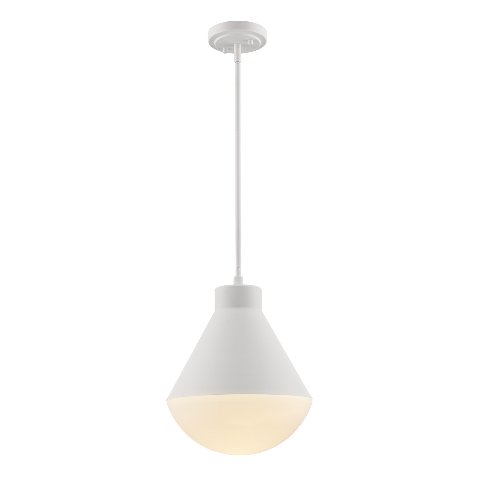 Ebbi Single Light Metal Dimmable Pendant, White