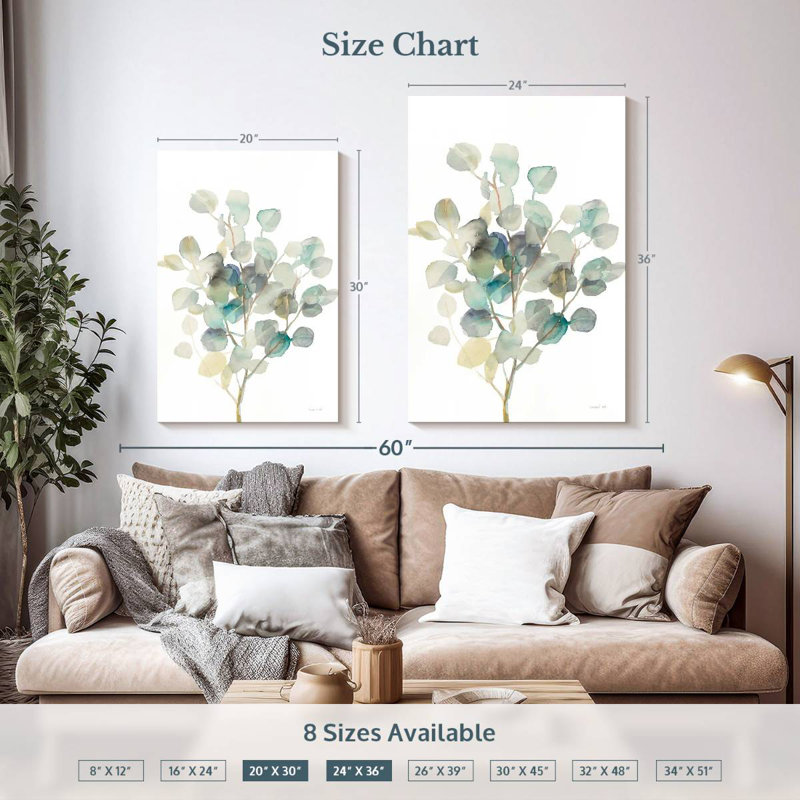 Harnek Eucalyptus White I, 36" H x 24" W