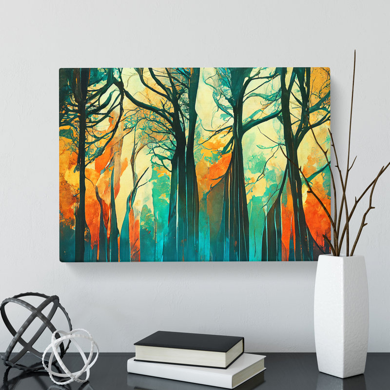 Towering Abstract Forest - Wrapped Canvas, 35cm H x 50cm W x 3cm D