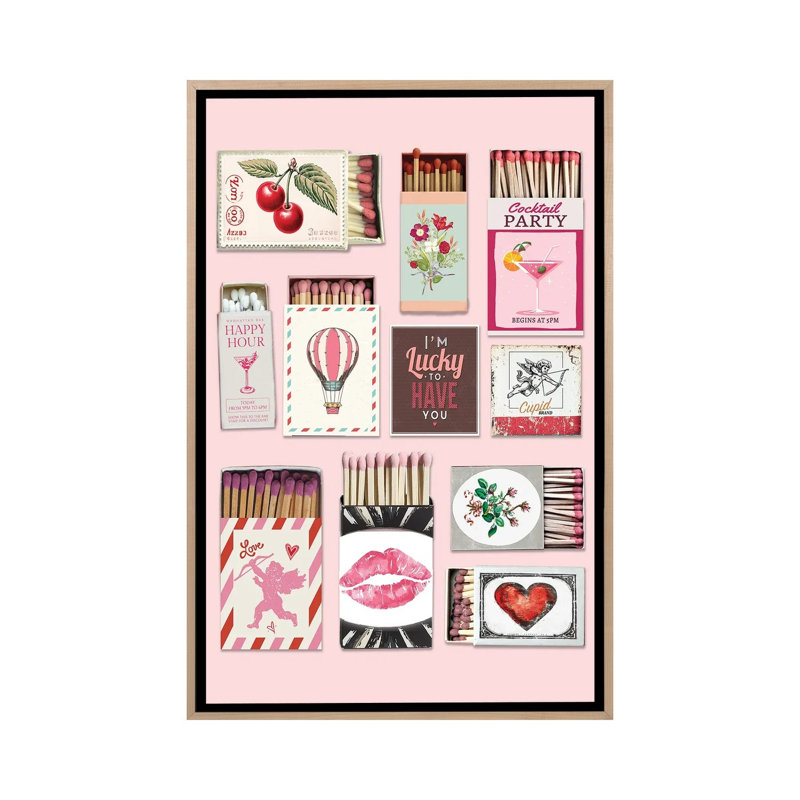 Matchbook Love, 101.6 cm H x 66.04 cm W x 4.445 cm D, Natural Wood