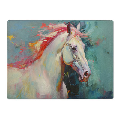 Horse Gestural  Glass Chopping Board