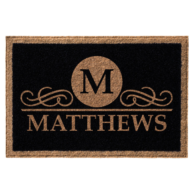 Boutwell Non-Slip Outdoor Doormat, Black, 36" H x 72" W, Yes