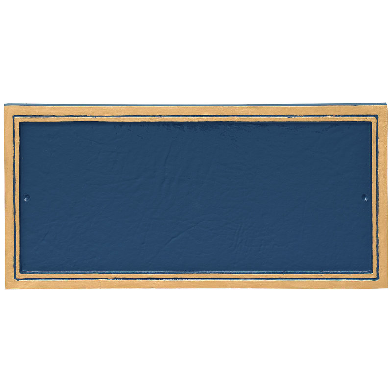 Plaque d’adresse murale sur 1 ligne Fremont, Bleu de mer / Or, Oui