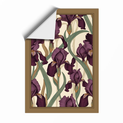 Iris Garden Pattern Botanical - Framed Print