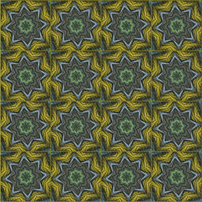 Vert géométrique/Tapis décoratif brun