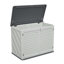 Horizontal Storage Shed With Removable Shelf, Large Lockable Outdoor Storage Cabinet, Weather-Resistant HDPE Plastic Storage Unit For Backyard, Patio, Garden – 28 Cu.Ft, Ivory White