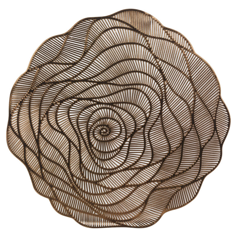 Essendon No Pattern Placemat And Coaster Set, Rose Gold