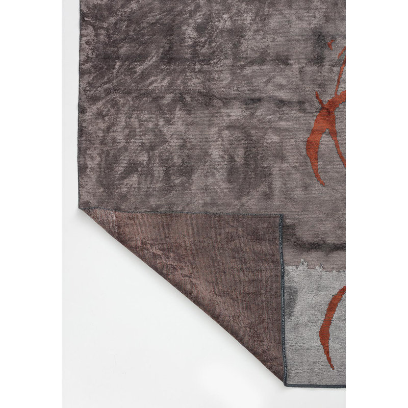 Rapture Abstract Area Rug in Gray, Rectangle 6'7" x 9'10"