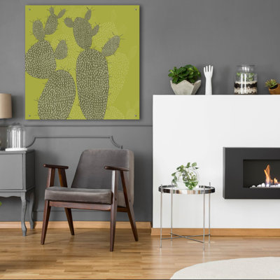Art mural en verre épique «Opuntia 1» par Chariklia Zarris, 36 po x 36 po