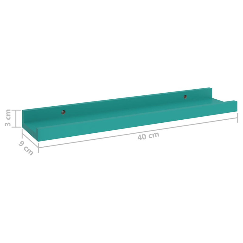 Gracelan 2 Piece Picture Ledge Wall Shelf, 3 cm H x 40 cm W x 9 cm D, Concrete Grey